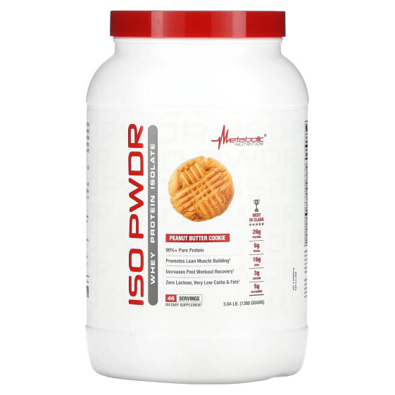 ISOpwdr, Whey Protein Isolate, Peanut Butter Cookie, 3.04 lb (1,380 g)