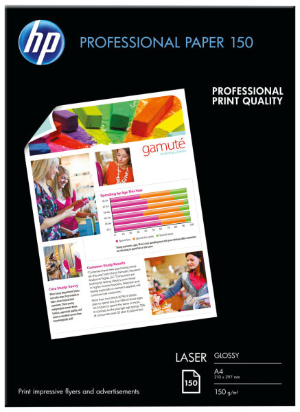 HP Color LaserJet Professional Glossy Paper A4 Inkjet Paper - 150 g/m² - 210x297 mm - 150 sheet