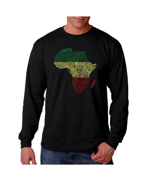 Men's Word Art - Countries in Africa Long Sleeve T-Shirt