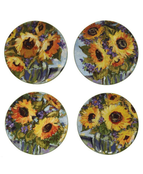 Sunflower Bouquet Set of 4 Salad Plate 9"