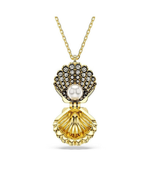 Crystal Swarovski Imitation Pearl, Shell, White, Gold-Tone Idyllia Pendant Necklace