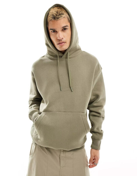 Pull&Bear hoodie in khaki