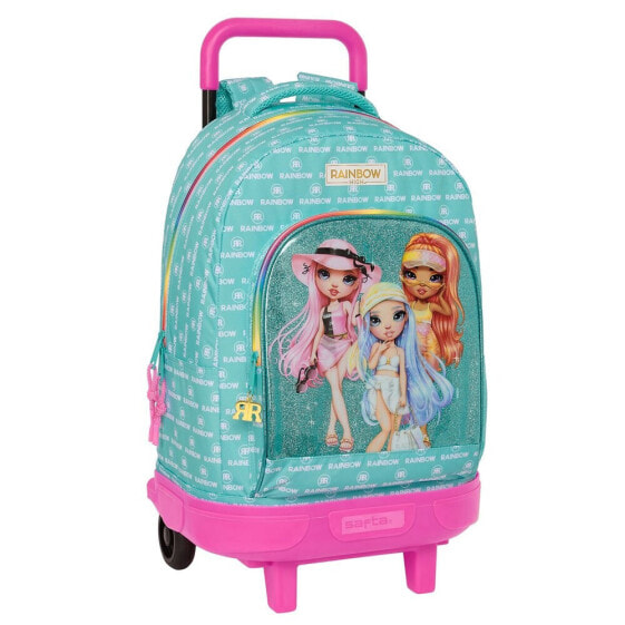 SAFTA Compact With Trolley Wheels Rainbow High Paradise Backpack