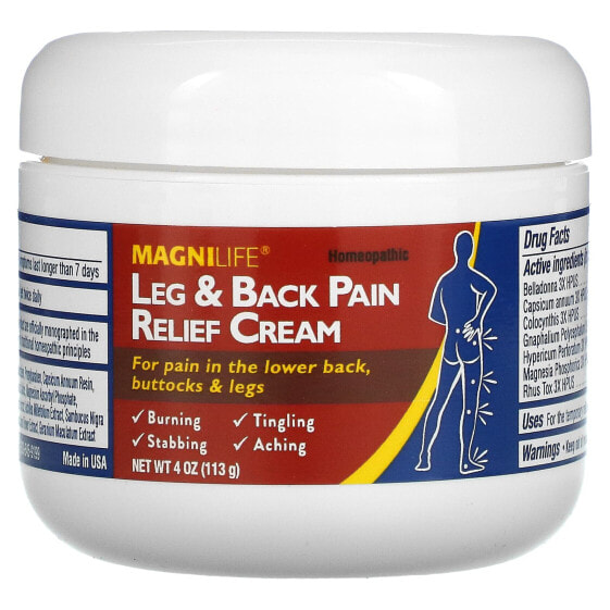 Leg & Back Pain Relief Cream, 4 oz (113 g)