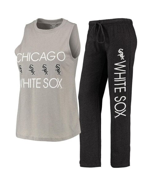 Пижама Concepts Sport женская Черно-серая Chicago White Sox Meter Tank Top and Pants Sleep Set