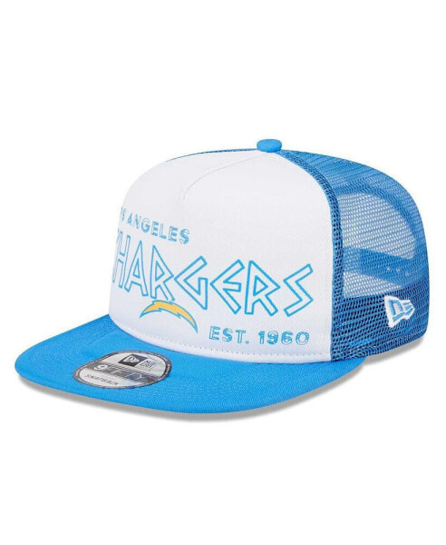 Men's White/Powder Blue Los Angeles Chargers Banger 9Fifty Trucker Snapback Hat