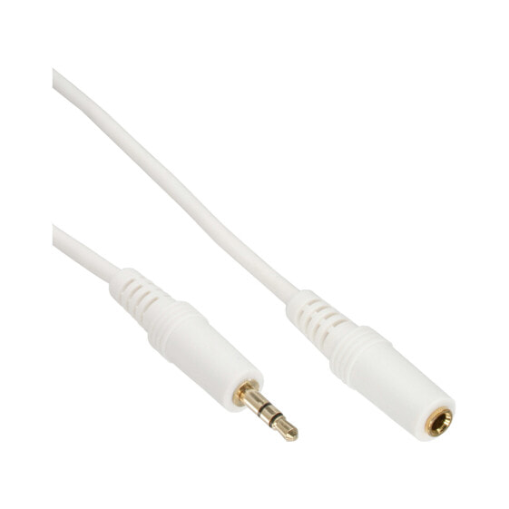 InLine Audio Cable 3.5mm M/F - Stereo - white/gold 3m