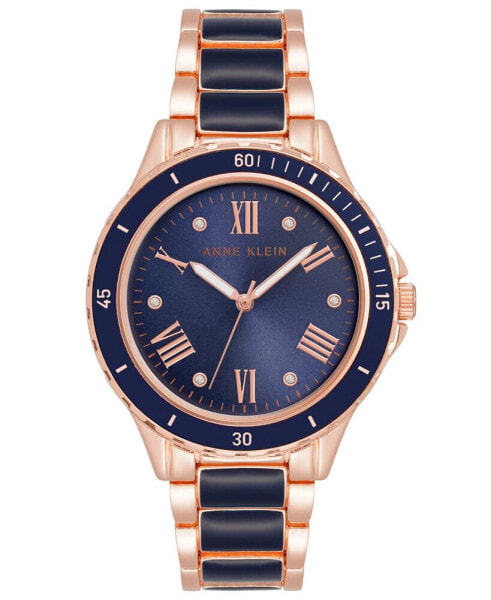 Часы Anne Klein Quartz Navy Enamel Rose Gold-tone Watch