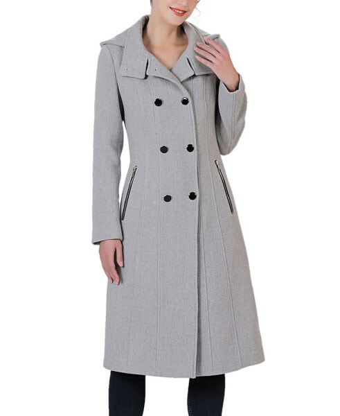 Women's Mary Hooded Stand Collar Boucle Wool Coat