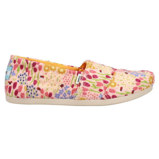 TOMS Alpargata Repreve Flower Slip On Womens Multi, Pink Flats Casual 10018787T