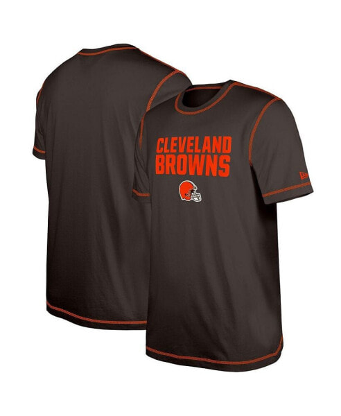 Футболка мужская New Era Cleveland Browns коричневая с принтом Puff на груди "Third Down"