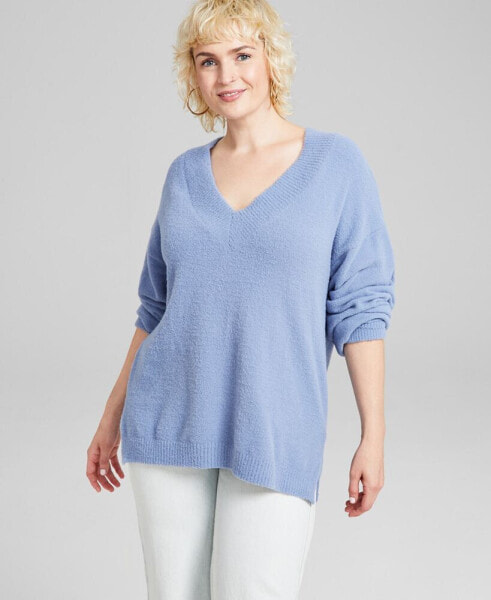 Women's Raglan-Sleeve V-Neck Sweater, Created for Macy's