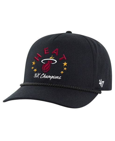 Men's Black Miami Heat Champs Global Star Hitch Adjustable Hat