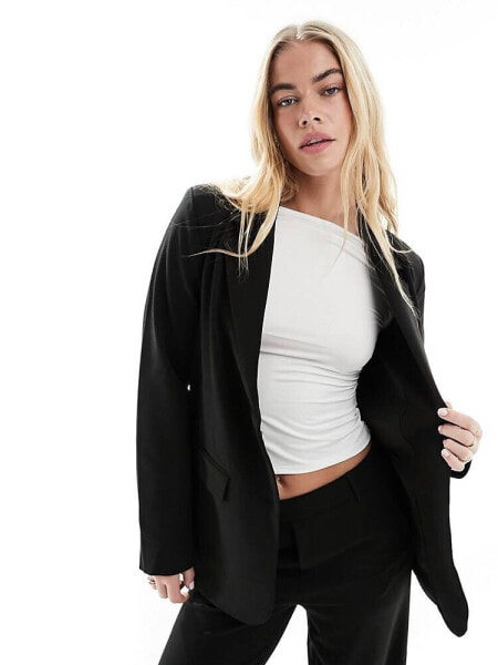 Vila mix and match loose fit blazer co-ord in black