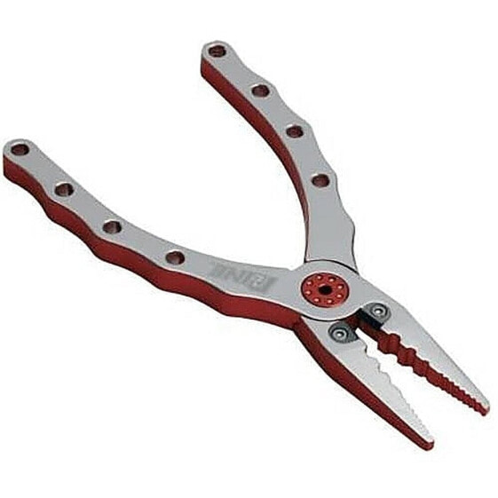 P-Line 6.5" Aluminum Fishing Pliers with Center Cutters | Silver Red