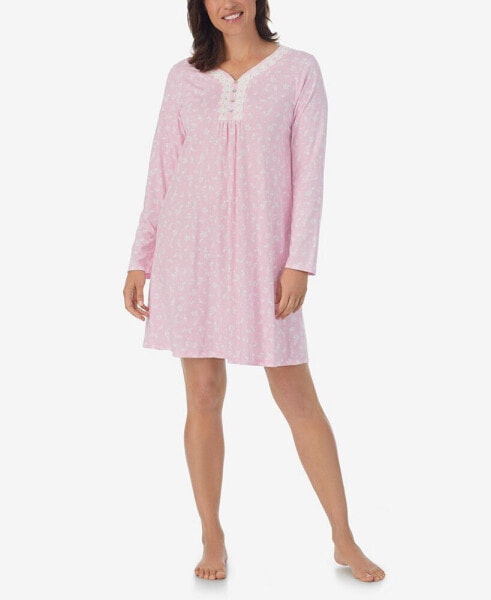 Women's Long Sleeve Short Nightgown