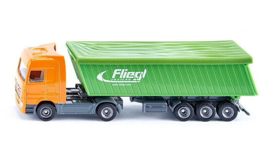 Игрушечный грузовик Siku с прицепом и крышей - черный, зеленый и оранжевый