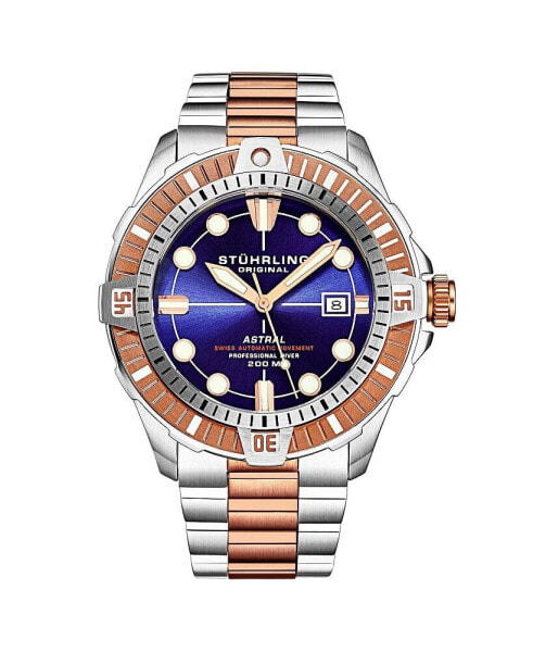 Men's Aquadiver Silver-tone Stainless Steel , Purple Dial , 45mm Round Watch