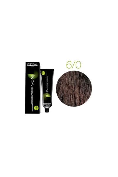 Inoa 6 Natural Dark Brown Defined Ammonia Free Oil Based Permament Hair Color Cream 60ml Keyk.*