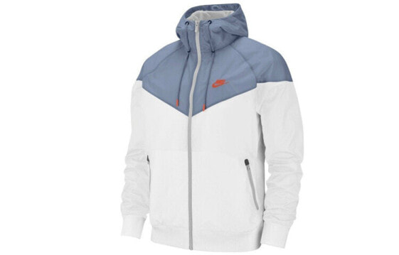 Nike 拼接色梭织连帽夹克外套 男款 白蓝拼接 / Куртка Nike Trendy_Clothing Featured_Jacket AR2192-105