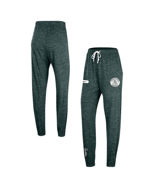 Women's Green Distressed Michigan State Spartans Gym Vintage-Like Multi-Hit Jogger Pants