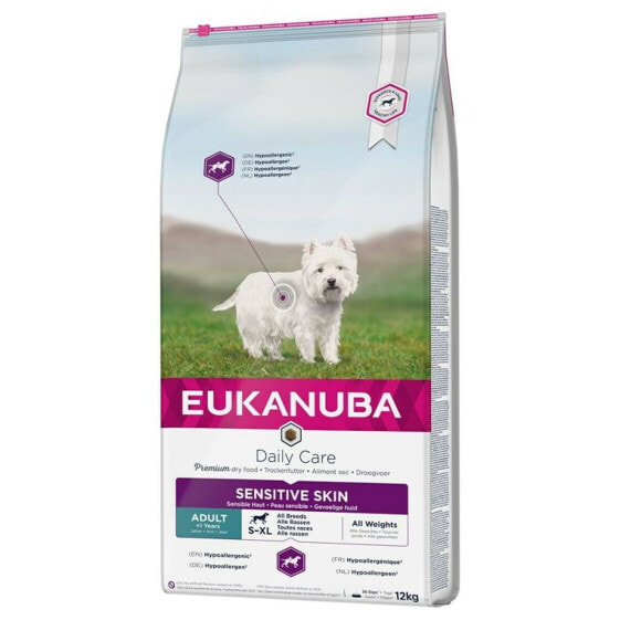 Сухой корм Eukanuba Daily Care Sensitive Skin для взрослых собак с рыбой 12 кг