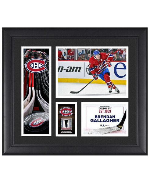 Brendan Gallagher Montreal Canadiens Framed 15" x 17" Player Collage with a Piece of Game-Used Puck