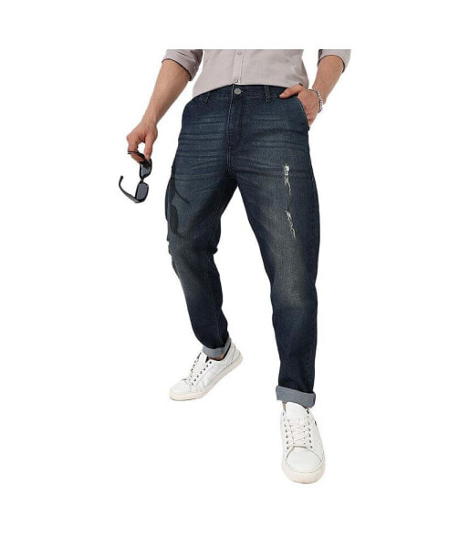 Men's Dark-Wash Carrot Fit Denim Jeans