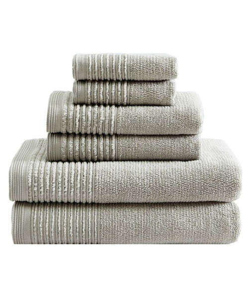 Sculpted Pleat Solid Cotton Terry 6-Pc. Bath Towel Set