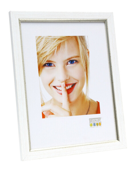 Deknudt S46AF1 - MDF,Plastic - Silver,White - Single picture frame - 20 x 30 cm - Rectangular - 220 mm