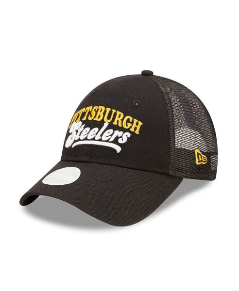 Women's Black Pittsburgh Steelers Team Trucker 9Forty Snapback Hat
