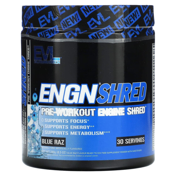 ENGN® Shred, Pre-Workout Engine Shred®, Blue Raz, 8.5 oz (240 g)