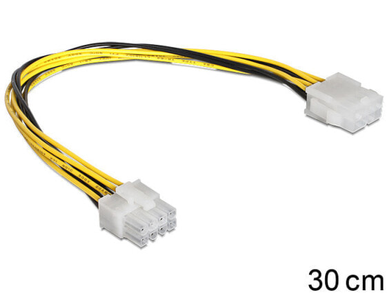 Delock 83342 - 0.3 m - EPS (8-pin) - 8-pin EPS12V - Male - Female - Black - Yellow