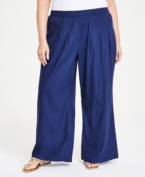 Plus Size Wide-Leg Pull-On Pants, Created for Macy's