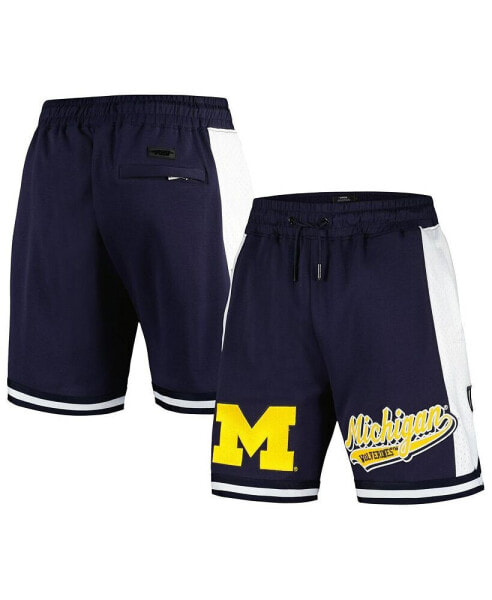 Шорты мужские Pro Standard Michigan Wolverines Script Tail DK 2.0 синего цвета