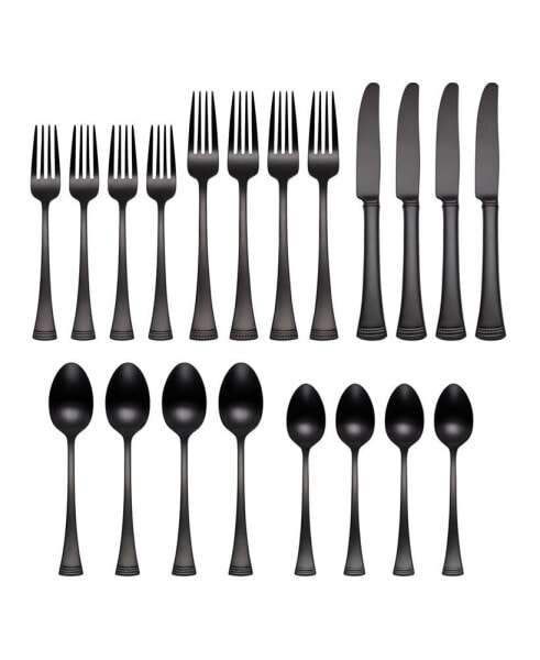 Portola Satin Black 20 Piece Flatware Set