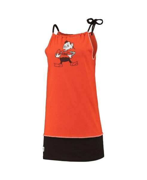 Платье женское винтажное Refried Apparel в стиле Cleveland Browns - Оранжевый Топленый
