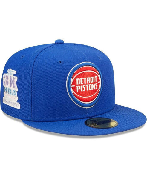 Men's Blue Detroit Pistons 3x NBA Finals Champions Pop Sweat 59FIFTY Fitted Hat