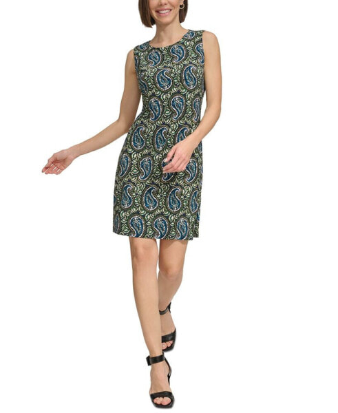 Women's Paisley Sleeveless Shift Dress