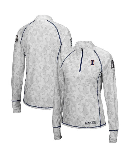 Свитшот женский Colosseum Illinois Fighting Illini военный Arctic Camo 1/4-Zip