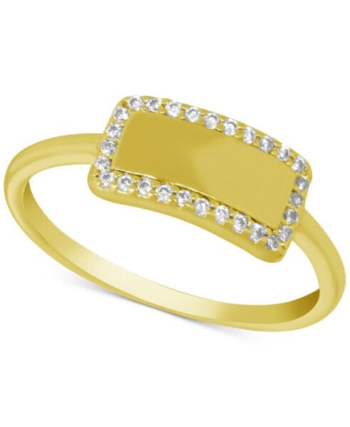 Crystal Bar Ring in Gold-Plate