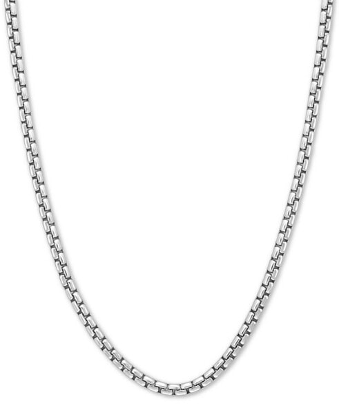 EFFY® Rounded Box Link 24" Chain Necklace in Sterling Silver