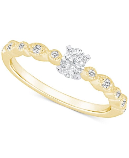 Diamond Oval Engagement Ring (3/8 ct. t.w.) in 14k Gold