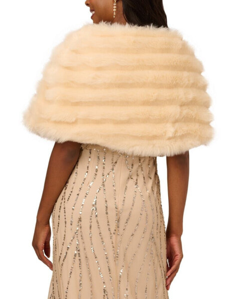 Women s Embellished Faux Fur Capelet Wrap Adrianna Papell