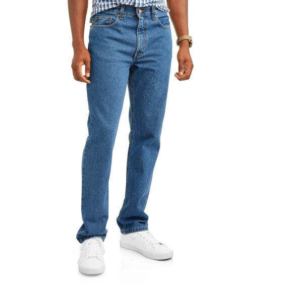 George Regular Fit Jeans Mens 34X36 Blue 100%Cotton Pull-On 5 Pockets Belt Loops