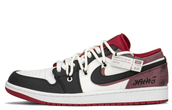 【定制球鞋】 Jordan Air Jordan 1 FZBB 减龄主题 猎人 简约 低帮 复古篮球鞋 男女同款 红黑 / Кроссовки Jordan Air Jordan 553558-163