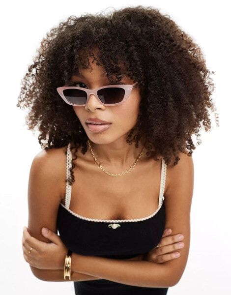 AIRE X ASOS titania slim sunglasses in pink