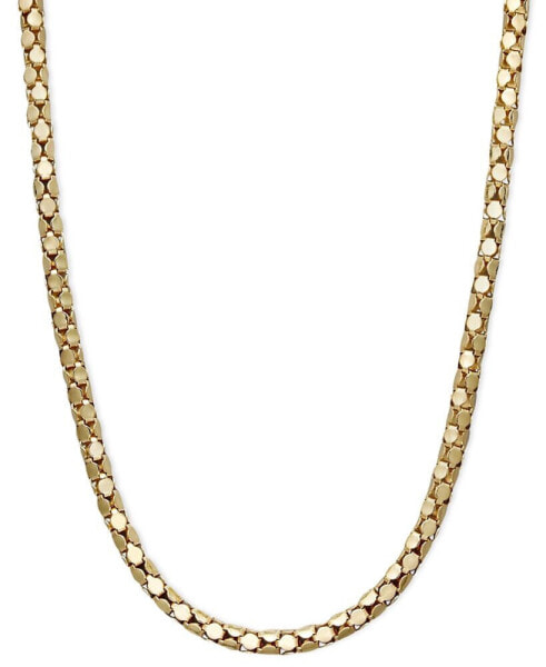 Italian Gold 14k Gold Necklace, 16" Diamond-Cut Popcorn Chain (1-5/8mm)