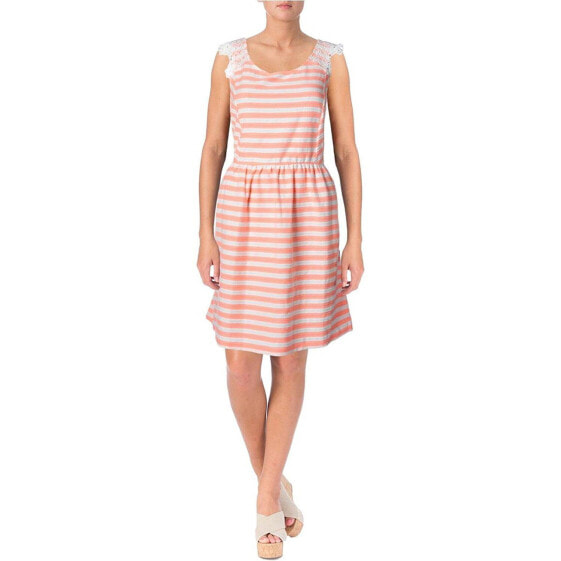 Maison Jules Women's Crochet Trim Dress Coral Pink White L