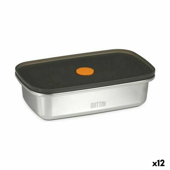 Герметичная коробочка для завтрака Quttin Нержавеющая сталь Прямоугольный 600 ml (12 штук)